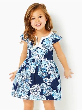 Lilly Pulitzer LOUISE DRESS, LOW TIDE NAVY BOUQUET ALL DAY size 10